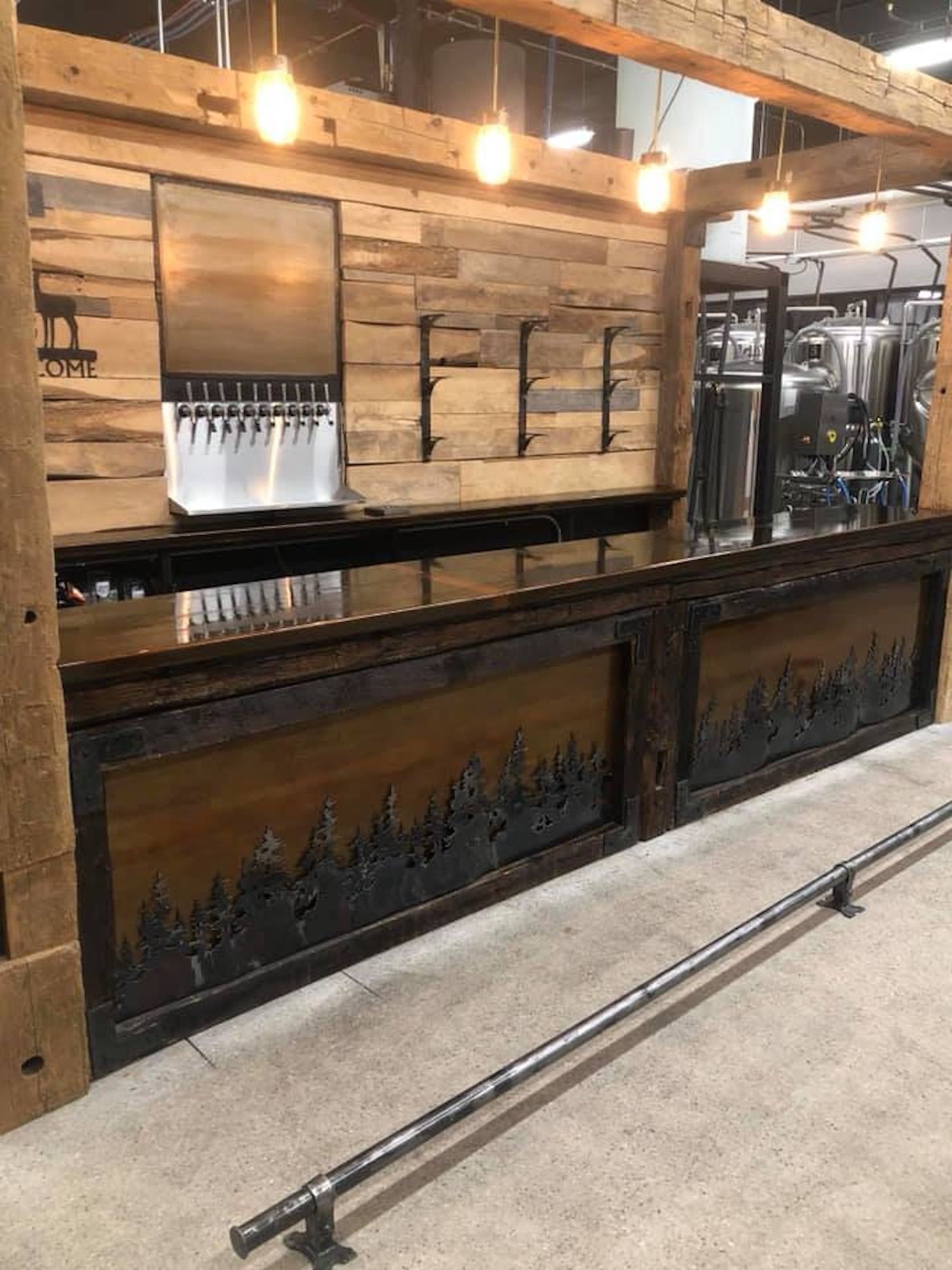 Commercial steel installation at Silver Spruce Brewing, Traverse City MI